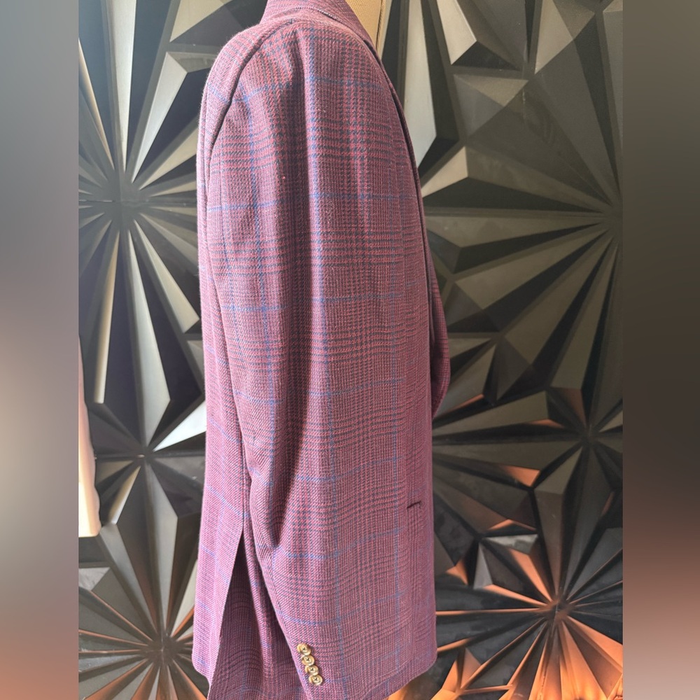 Brooks Brothers Classic Fit Wool-Linen-Silk Overcheck 1818 Sport Coat - Picture 4 of 7